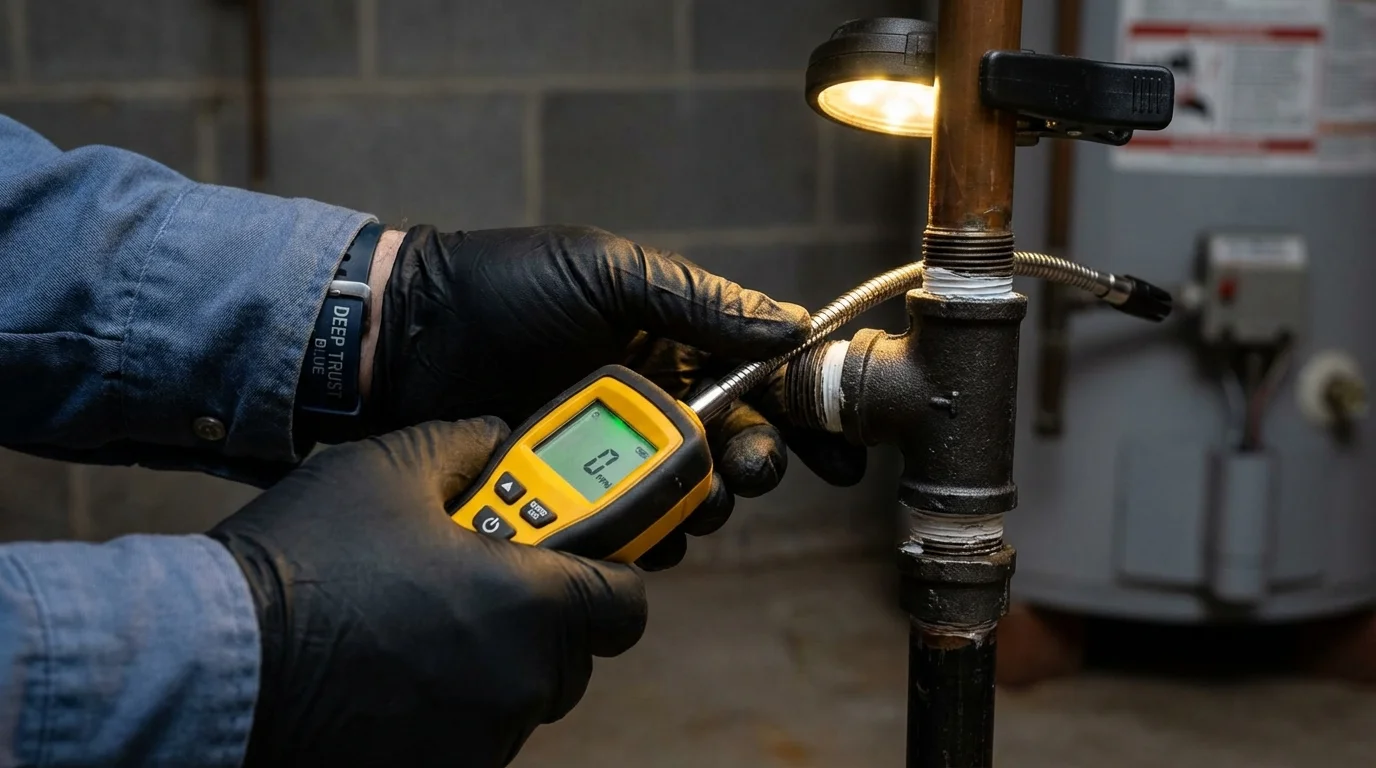 Gas leak detection with electronic sniffer by Johns Plumbing LLC in Fate